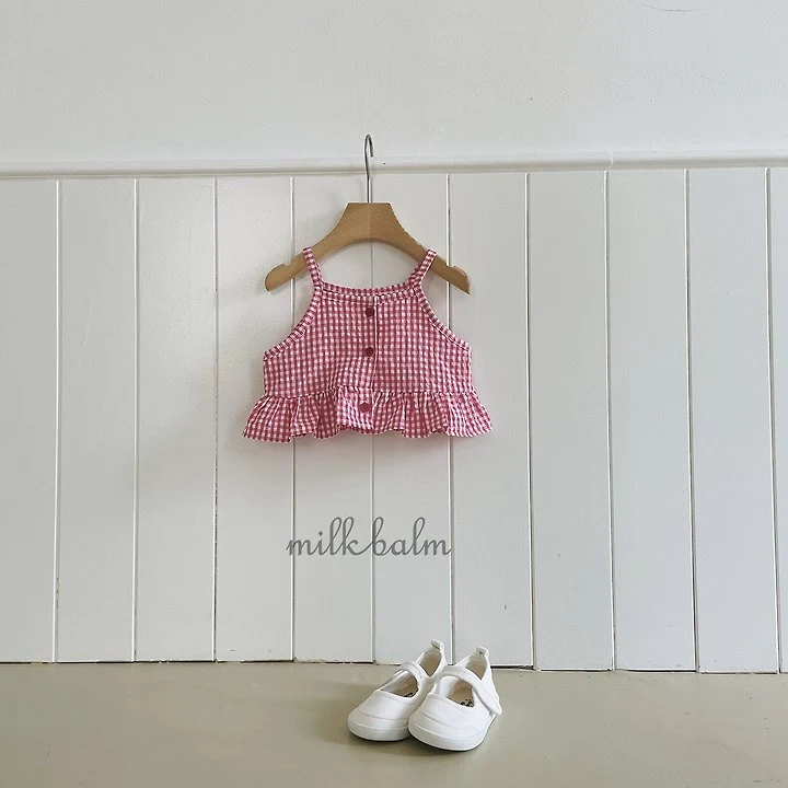 Milk Balm - Korean Children Fashion - #discoveringself - Candy Check Bustier - 2