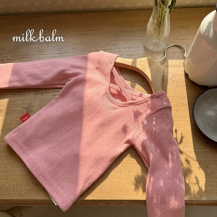 Milk Balm - Korean Children Fashion - #fashionkids - Eyelet X tee - 10