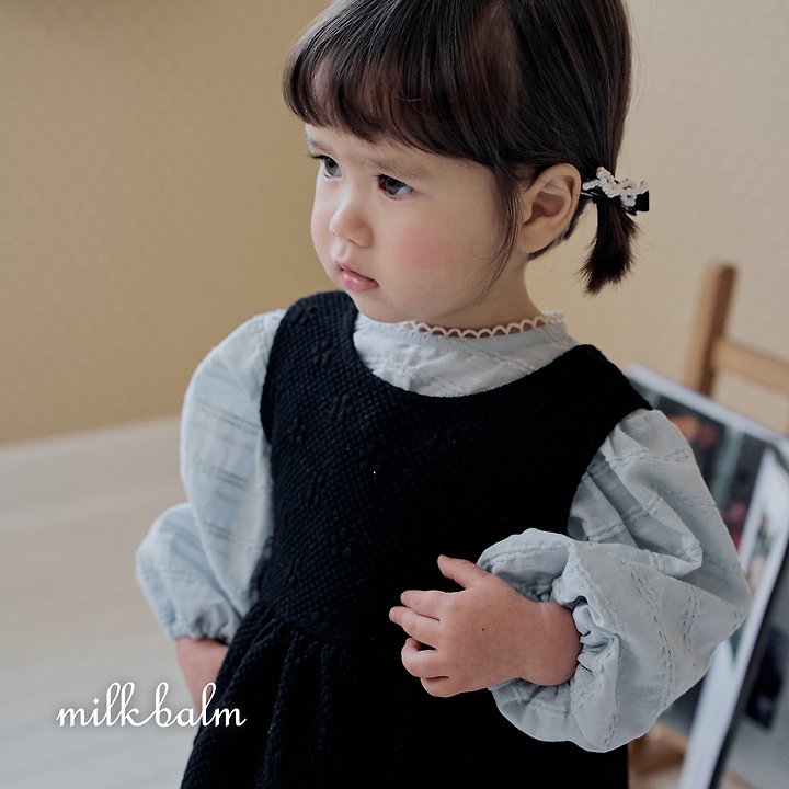Milk Balm - Korean Children Fashion - #fashionkids - Embo Jacqard One-piece - 6