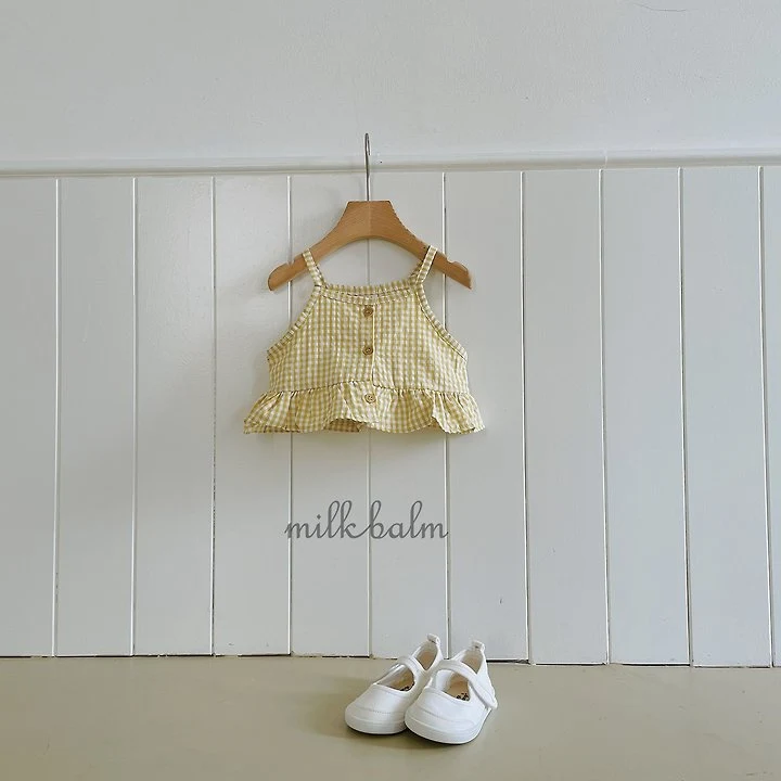 Milk Balm - Korean Children Fashion - #fashionkids - Candy Check Bustier - 3