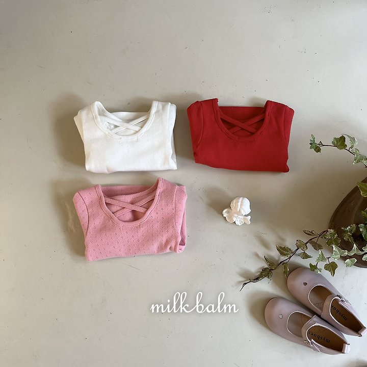 Milk Balm - Korean Children Fashion - #kidsshorts - Eyelet X tee - 11