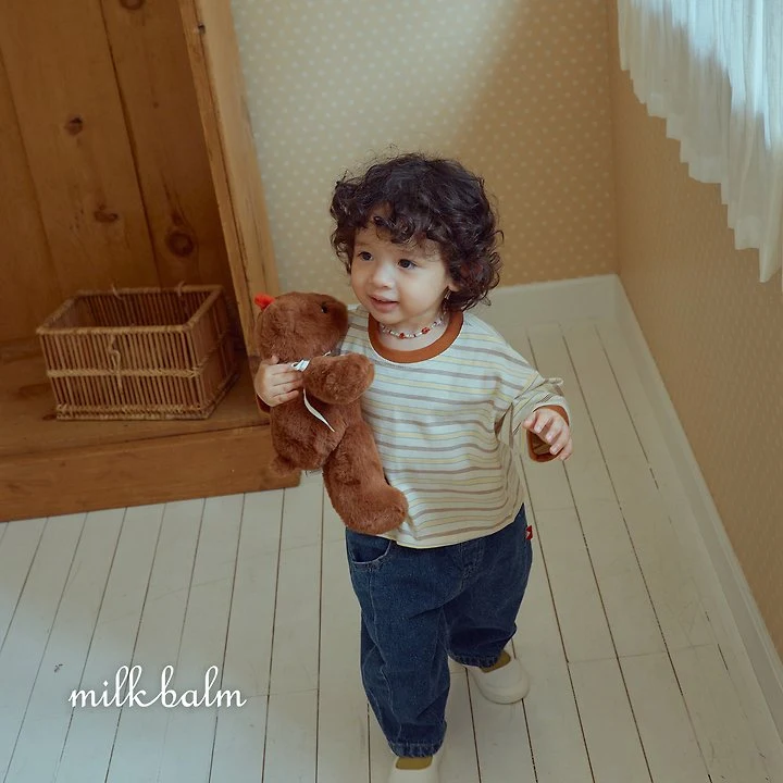 Milk Balm - Korean Children Fashion - #kidsshorts - Jerry Striped Tee - 9