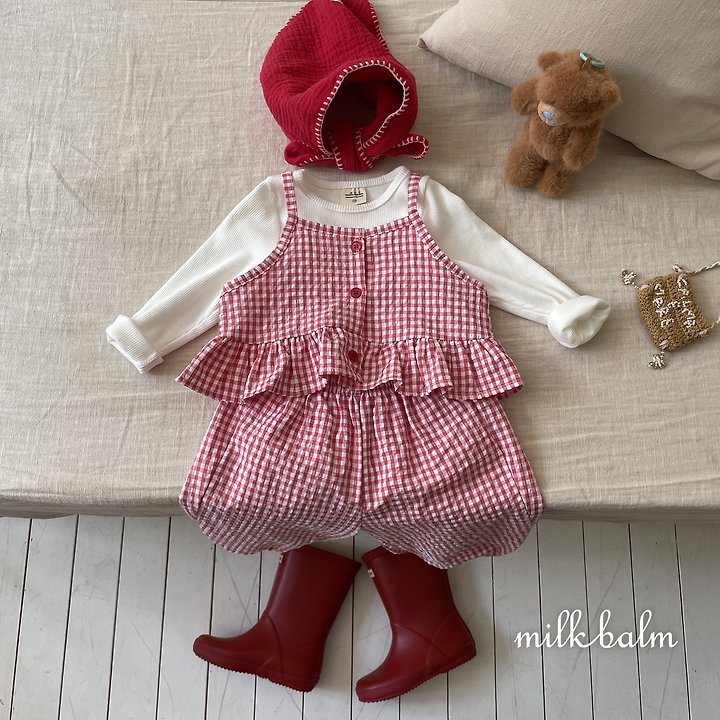 Milk Balm - Korean Children Fashion - #kidsshorts - Candy Check Pants - 6