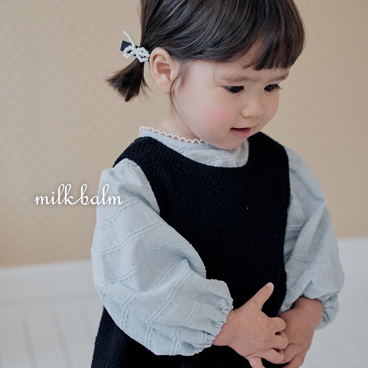Milk Balm - Korean Children Fashion - #kidsstore - Embo Jacqard One-piece - 8