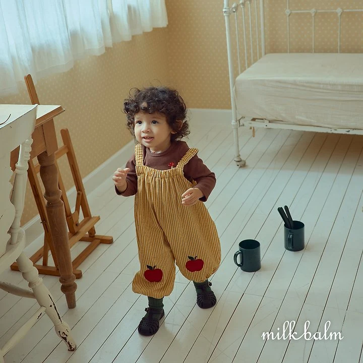 Milk Balm - Korean Children Fashion - #kidsstore - Apple Overalls - 9