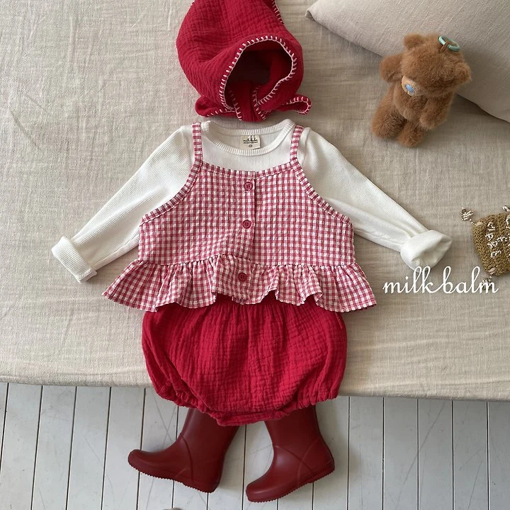 Milk Balm - Korean Children Fashion - #kidzfashiontrend - Candy Check Bustier - 6