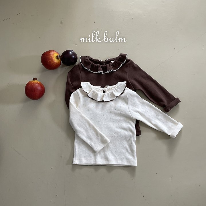 Milk Balm - Korean Children Fashion - #littlefashionista - Picot Frill Tee