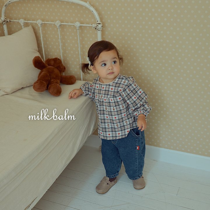 Milk Balm - Korean Children Fashion - #littlefashionista - Check Bear Blouse - 9