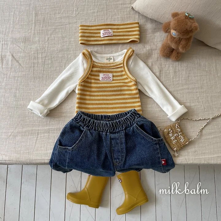 Milk Balm - Korean Children Fashion - #littlefashionista - Roundy Denim Pants - 7
