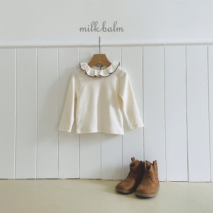 Milk Balm - Korean Children Fashion - #magicofchildhood - Picot Frill Tee - 2