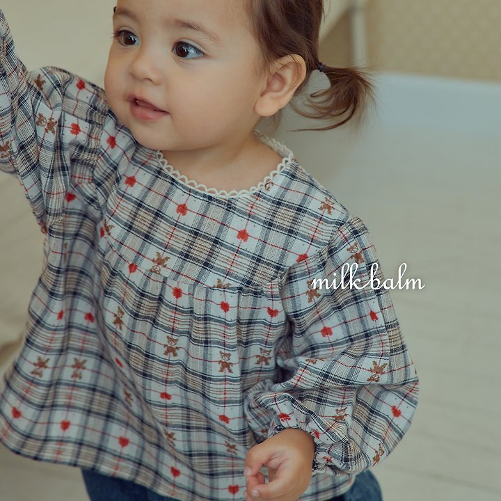 Milk Balm - Korean Children Fashion - #magicofchildhood - Check Bear Blouse - 10