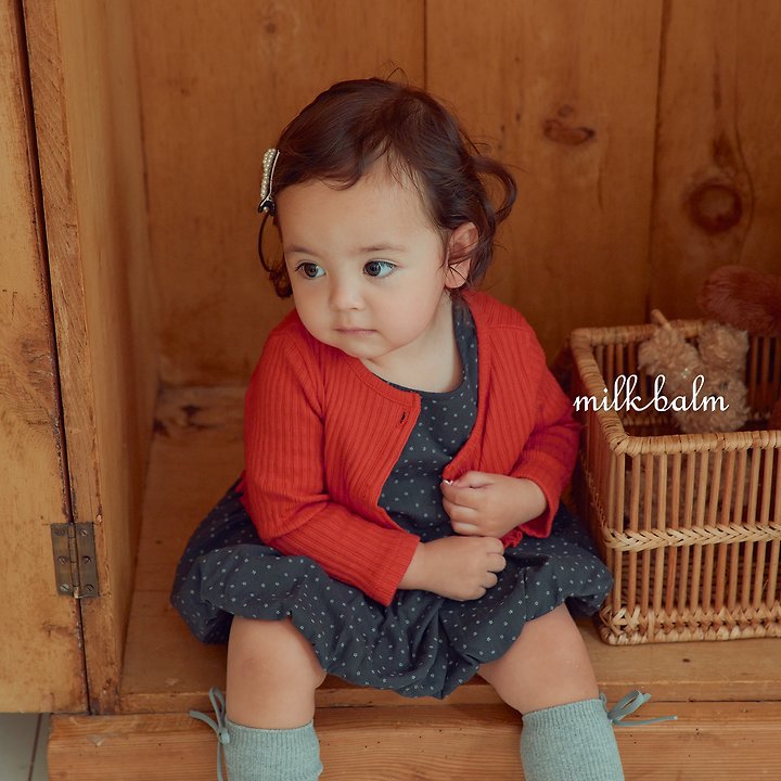 Milk Balm - Korean Children Fashion - #magicofchildhood - Heart Ribbed Cardigan Set - 9