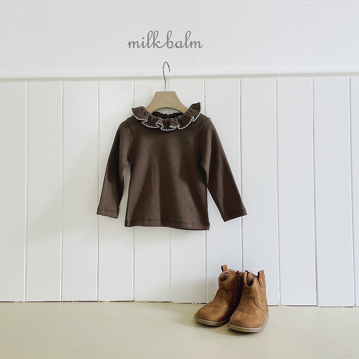 Milk Balm - Korean Children Fashion - #minifashionista - Picot Frill Tee - 3
