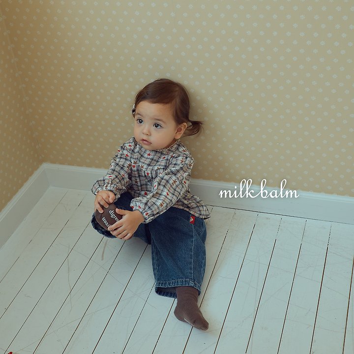 Milk Balm - Korean Children Fashion - #minifashionista - Check Bear Blouse - 11