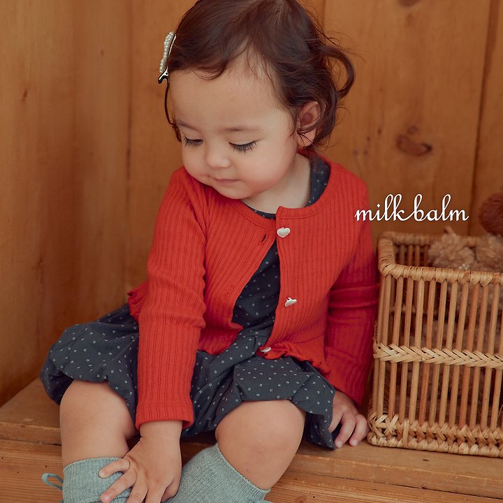 Milk Balm - Korean Children Fashion - #minifashionista - Heart Ribbed Cardigan Set - 10