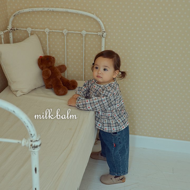 Milk Balm - Korean Children Fashion - #prettylittlegirls - Check Bear Blouse - 12