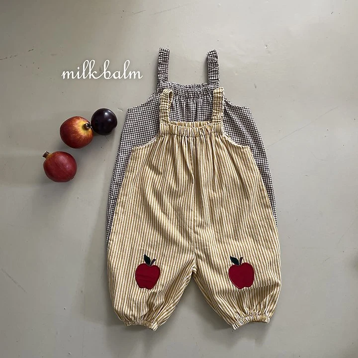 Milk Balm - Korean Children Fashion - #prettylittlegirls - Apple Overalls