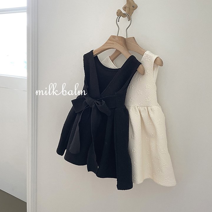 Milk Balm - Korean Children Fashion - #stylishchildhood - Embo Jacqard One-piece