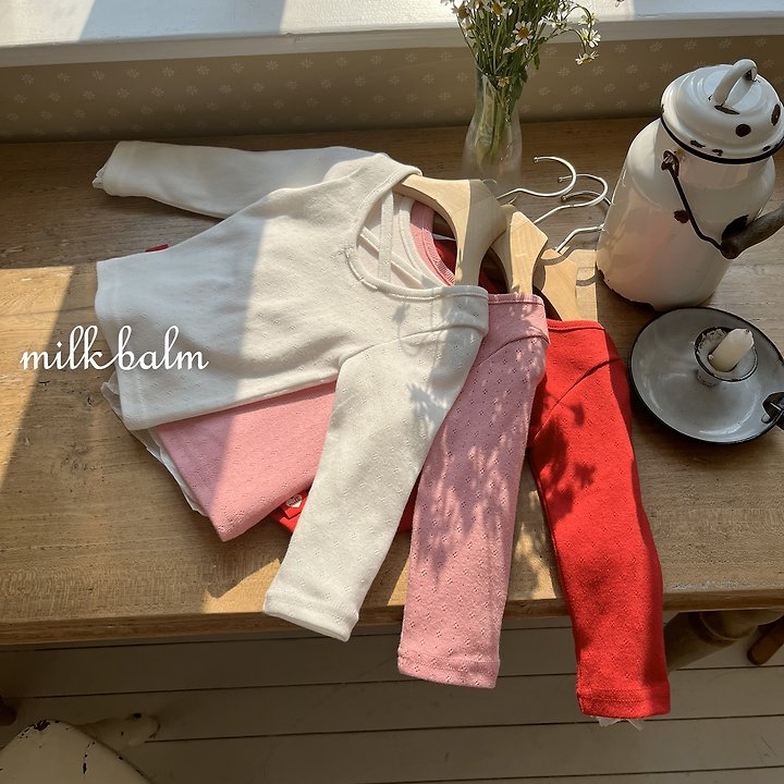 Milk Balm - Korean Children Fashion - #todddlerfashion - Eyelet X tee - 3
