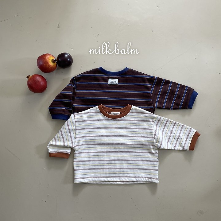 Milk Balm - Korean Children Fashion - #todddlerfashion - Jerry Striped Tee