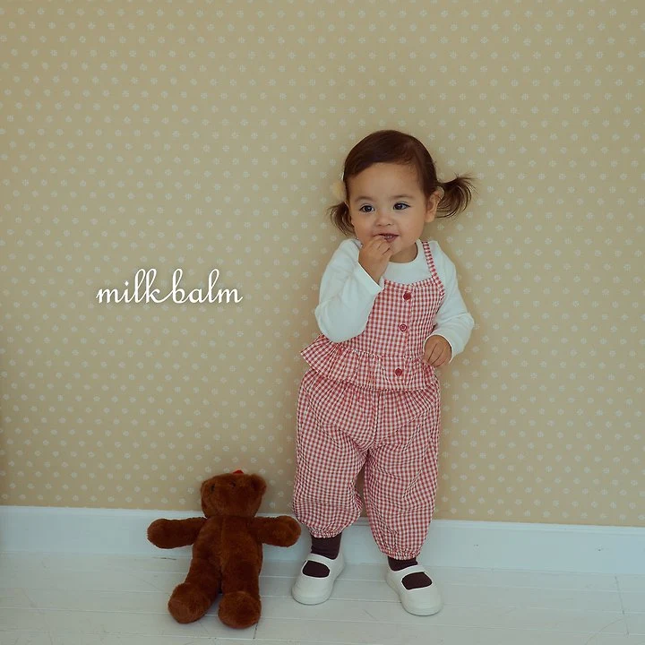 Milk Balm - Korean Children Fashion - #todddlerfashion - Candy Check Bustier - 12