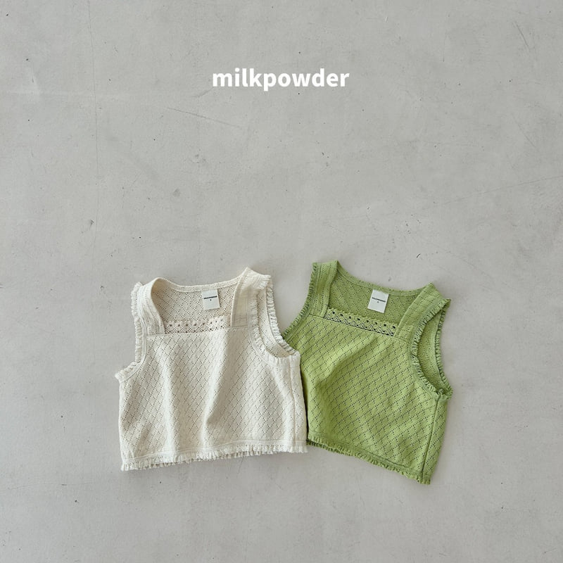 Milk Powder - Korean Children Fashion - #Kfashion4kids - Green Lace Vest