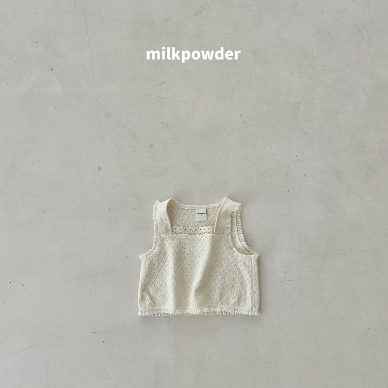 Milk Powder - Korean Children Fashion - #childofig - Green Lace Vest - 6