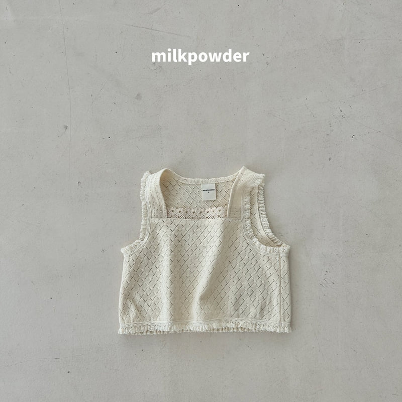Milk Powder - Korean Children Fashion - #childofig - Green Lace Vest - 7