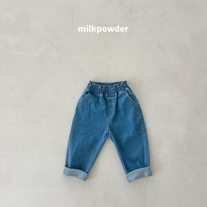 Milk Powder - Korean Children Fashion - #childofig - Check Denim Pants - 3