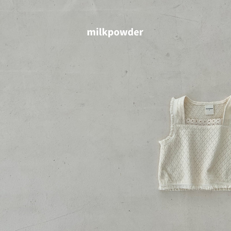 Milk Powder - Korean Children Fashion - #childrensboutique - Green Lace Vest - 8