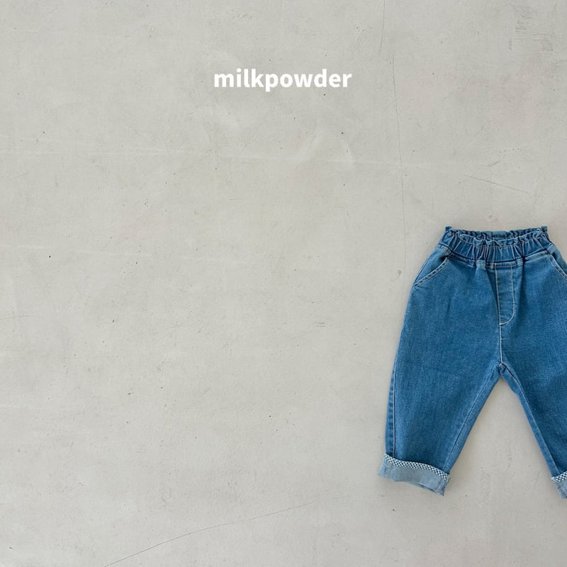 Milk Powder - Korean Children Fashion - #childofig - Check Denim Pants - 4