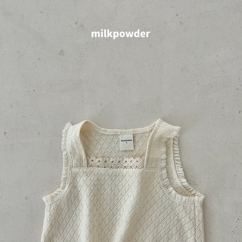 Milk Powder - Korean Children Fashion - #designkidswear - Green Lace Vest - 9