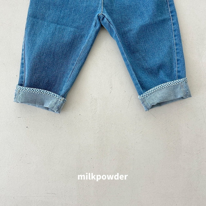 Milk Powder - Korean Children Fashion - #discoveringself - Check Denim Pants - 6