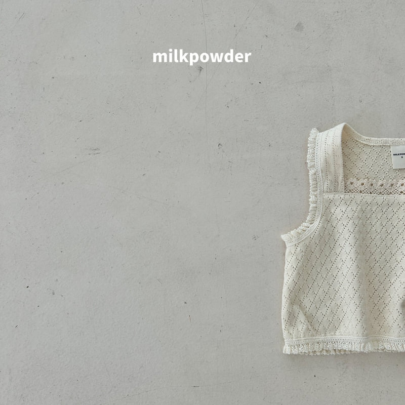 Milk Powder - Korean Children Fashion - #fashionkids - Green Lace Vest - 11