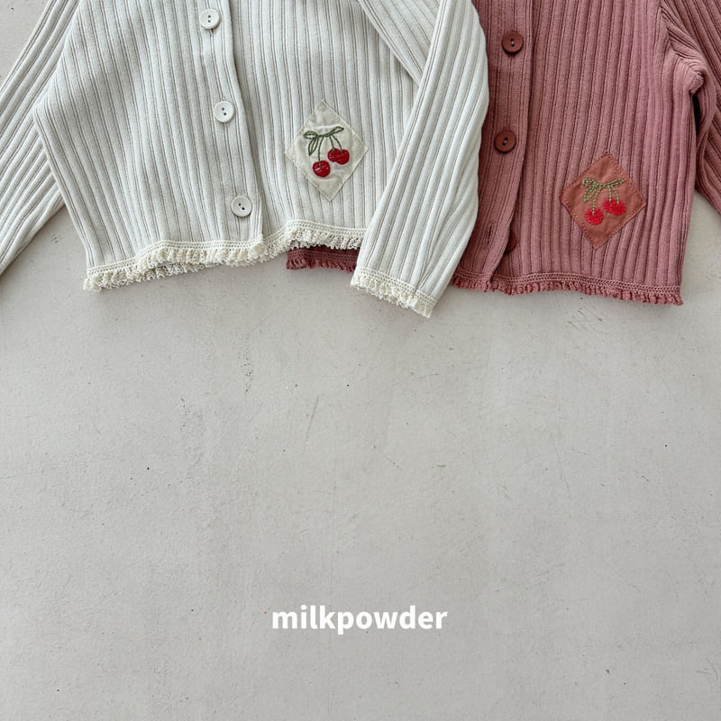 Milk Powder - Korean Children Fashion - #kidsstore - Cherry Cardigan - 4