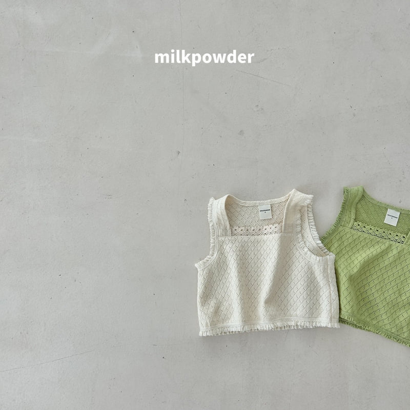 Milk Powder - Korean Children Fashion - #magicofchildhood - Green Lace Vest - 3