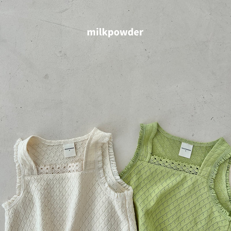 Milk Powder - Korean Children Fashion - #magicofchildhood - Green Lace Vest - 4
