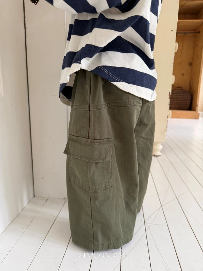 Mini Bongbong - Korean Children Fashion - #kidsshorts - Slit Cargo Pants - 12