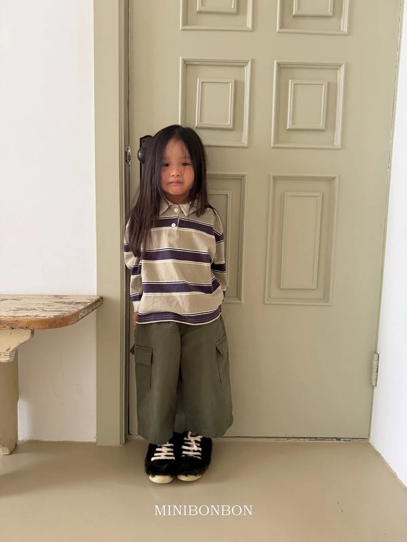 Mini Bongbong - Korean Children Fashion - #littlefashionista - Stripe Collar Tee - 6