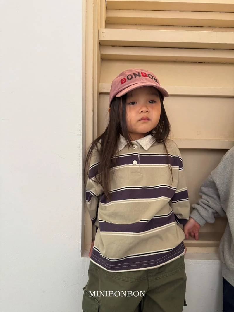 Mini Bongbong - Korean Children Fashion - #minifashionista - Stripe Collar Tee - 8