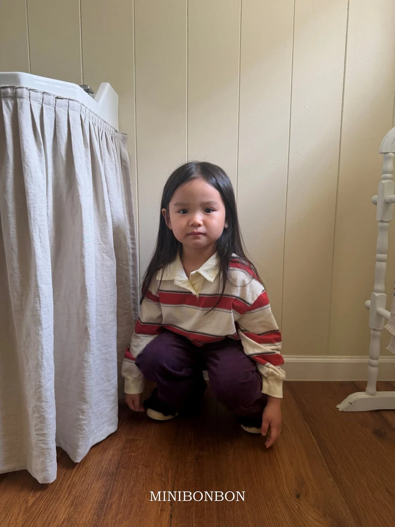 Mini Bongbong - Korean Children Fashion - #stylishchildhood - Stripe Collar Tee - 12