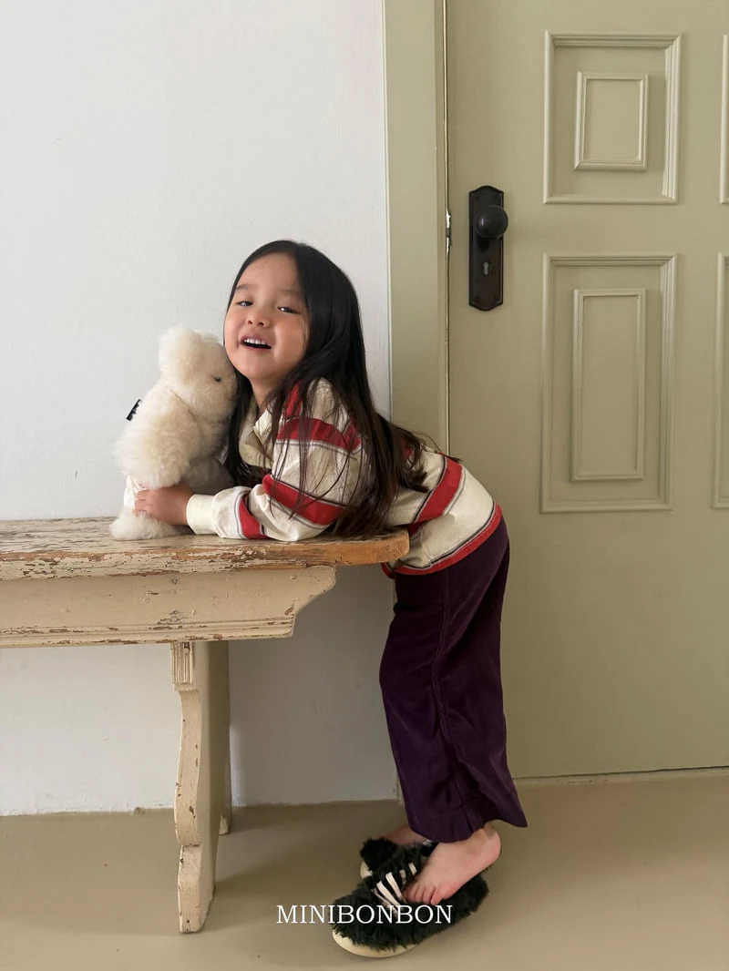 Mini Bongbong - Korean Children Fashion - #todddlerfashion - Stripe Collar Tee - 10