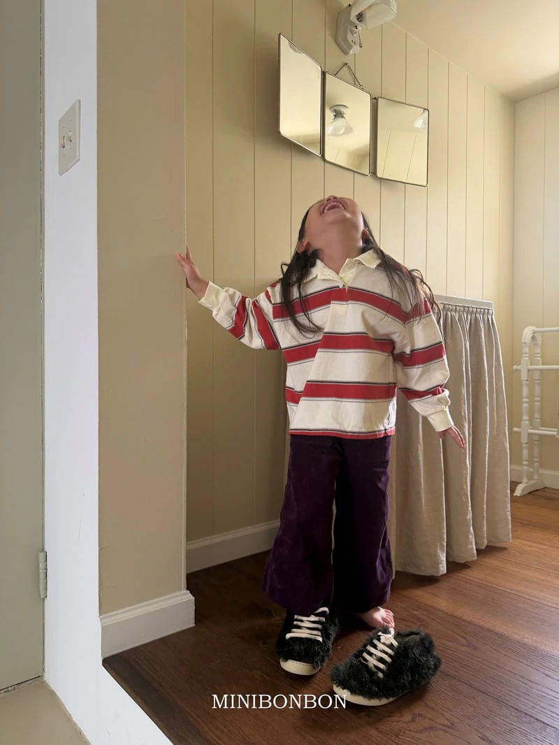 Mini Bongbong - Korean Children Fashion - #toddlerclothing - Stripe Collar Tee - 11