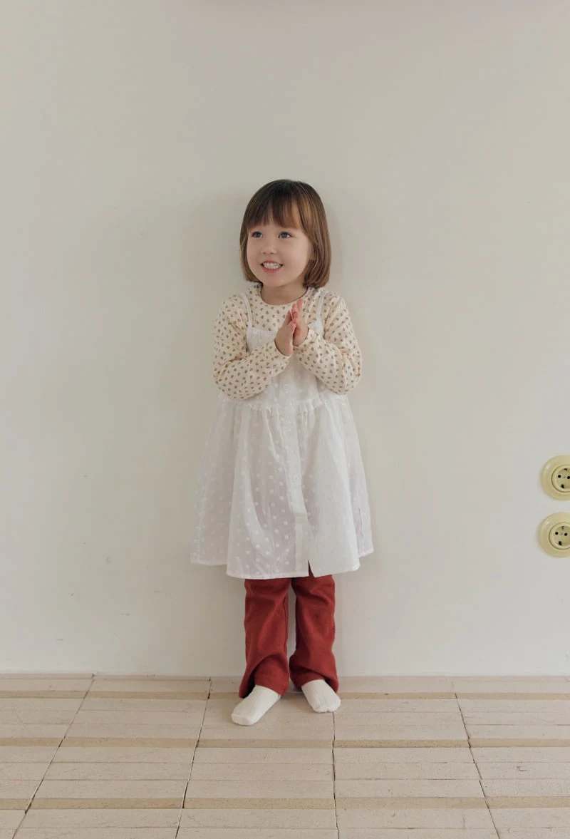 Mome - Korean Children Fashion - #childrensboutique - Cream Layered One-piece - 5