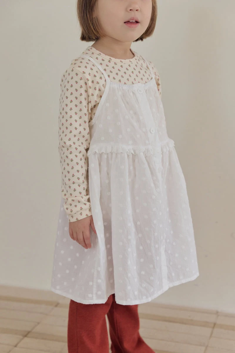 Mome - Korean Children Fashion - #discoveringself - Cream Layered One-piece - 7