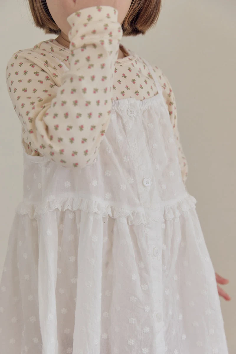 Mome - Korean Children Fashion - #kidsshorts - Cream Layered One-piece - 9