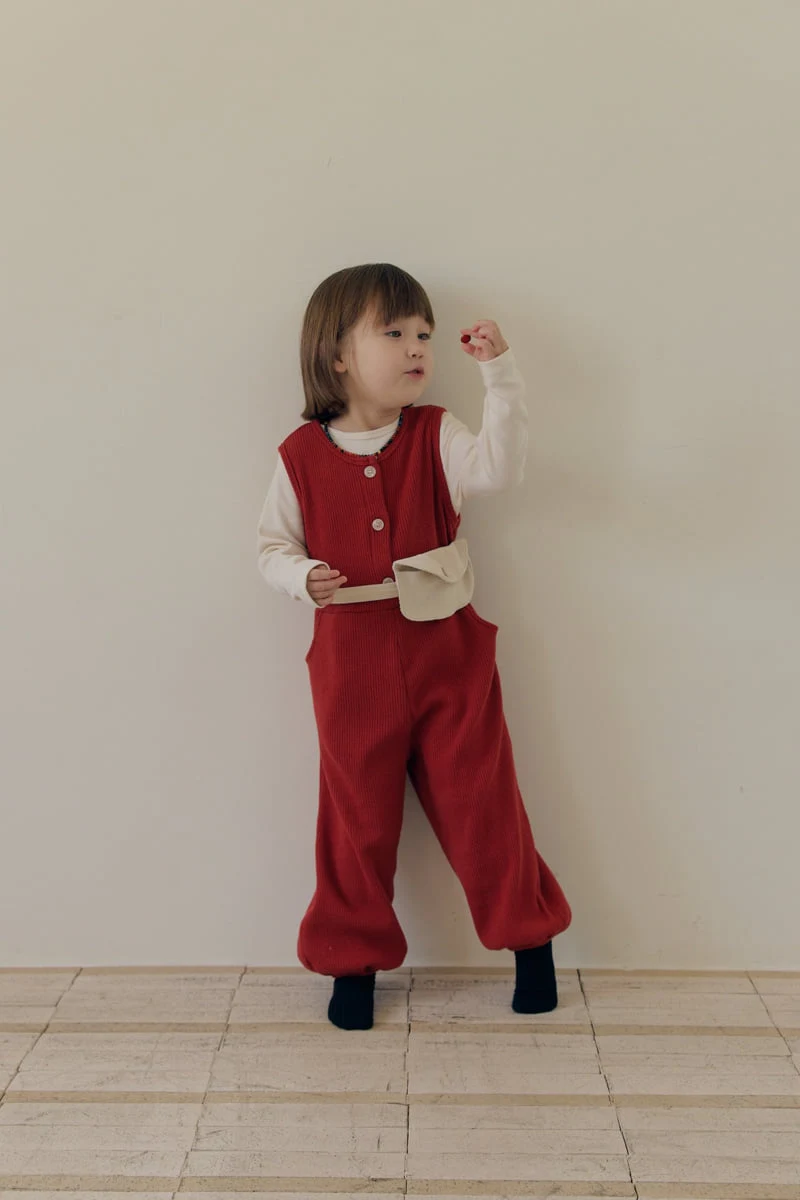Mome - Korean Children Fashion - #littlefashionista - Waffle Button Jumpsuit - 5