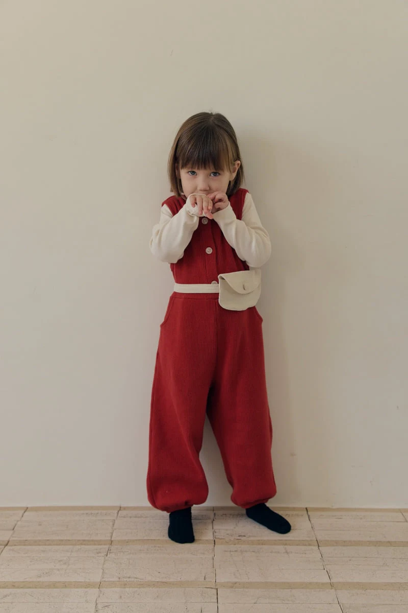 Mome - Korean Children Fashion - #magicofchildhood - Waffle Button Jumpsuit - 6