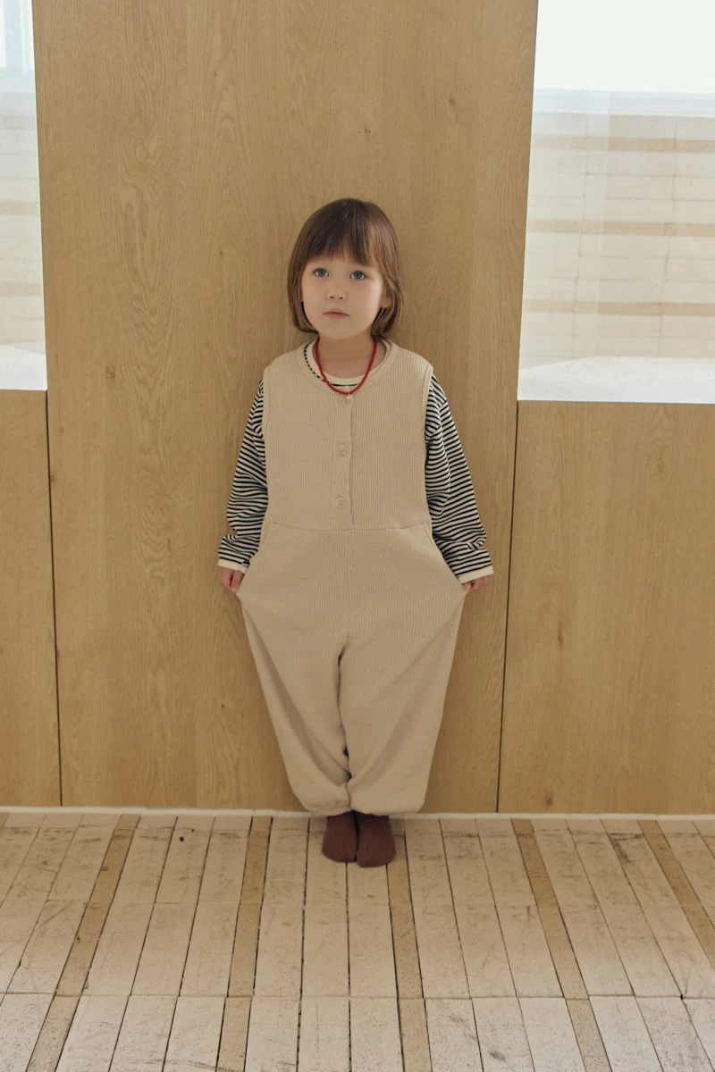 Mome - Korean Children Fashion - #stylishchildhood - Waffle Button Jumpsuit - 11