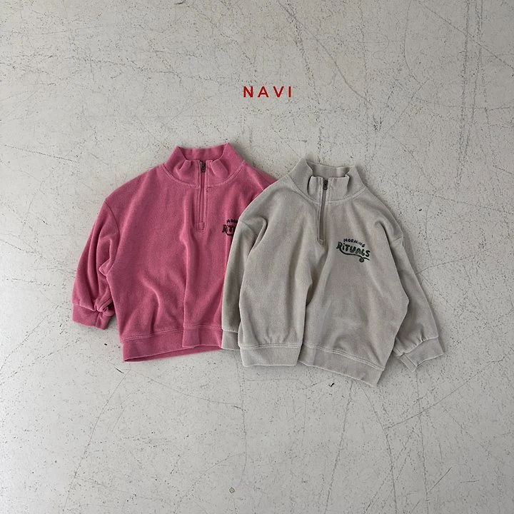 Navi - Korean Children Fashion - #childofig - Morning Half Zip-up Top